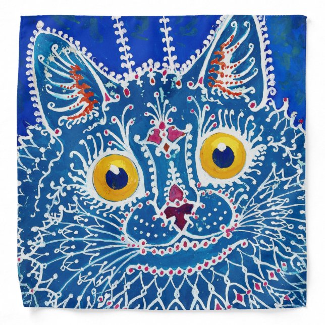 Cat in Gothic Style, Louis Wain Bandana (Front)