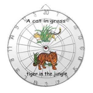 Cat in Grass is a Tiger in the Jungle Dart Board
