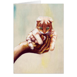 CAT IN HAND CARDS