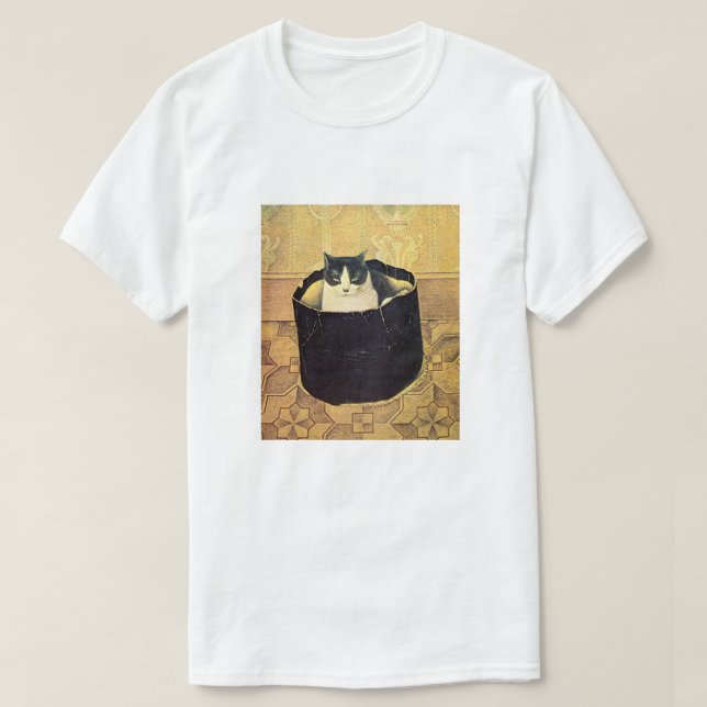 Cat in Hatbox, Solomon Meijer T-Shirt (Design Front)