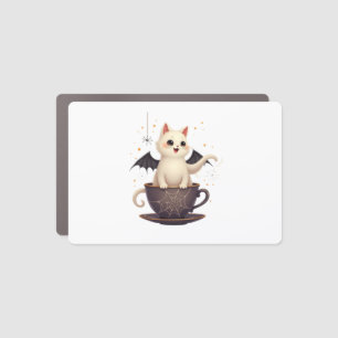 Cat in Haunted Teacup Car Magnet