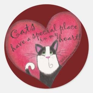 Cat in Heart Classic Round Sticker