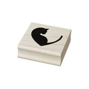 Cat in Heart Rubber Stamp