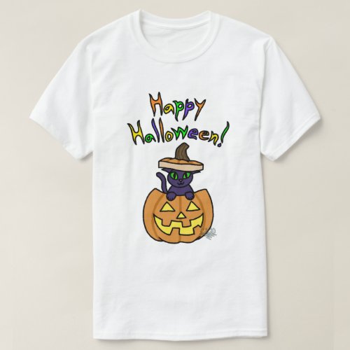 Cat in Jack_o_Lantern Halloween T_Shirt