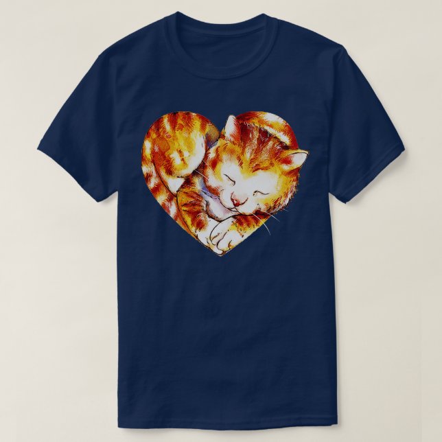 cat in love for valentine gift T-Shirt (Design Front)