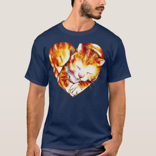 cat in love for valentine gift T_Shirt
