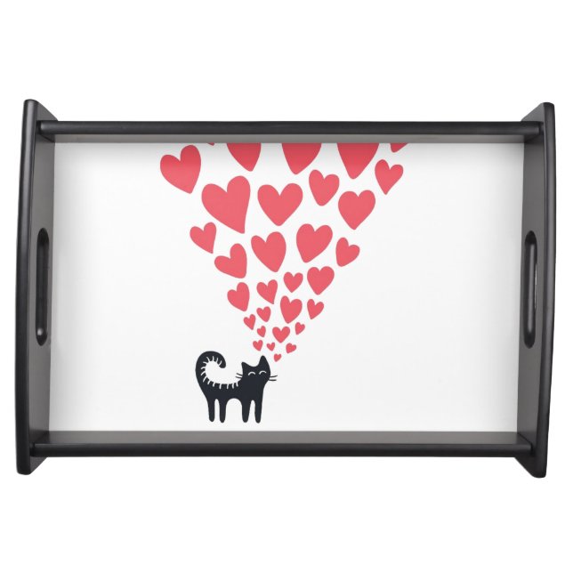 Cat in Love Serving Tray (Front)