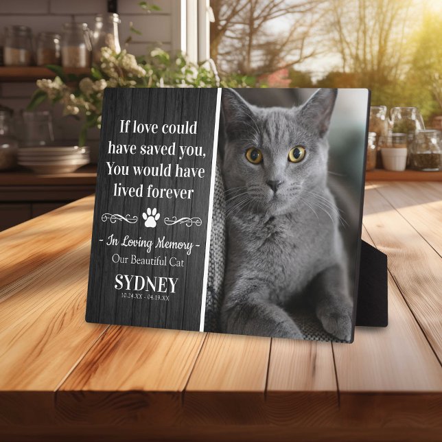 Cat In Loving Memory Photo Rustic Memorial Plaque (Creator Uploaded)