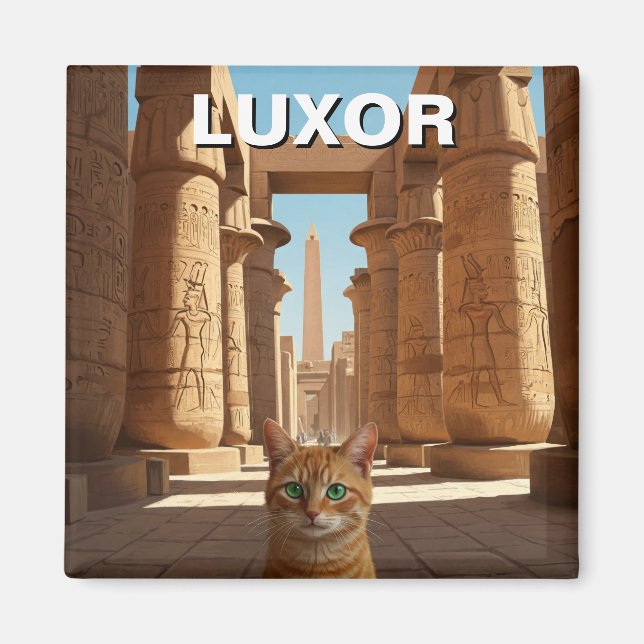 Cat in Luxor Egypt Karnak Temple Travel Magnet (Front)