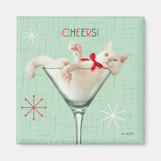 Cat in Martini Glass Magnet