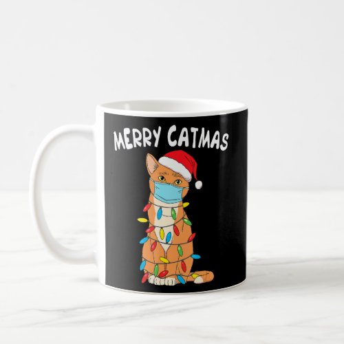 Cat In Mask Funny Xmas Cat Merry Catmas Christmas  Coffee Mug