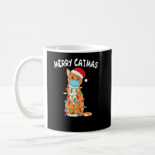 Cat In Mask Funny Xmas Cat Merry Catmas Christmas  Coffee Mug