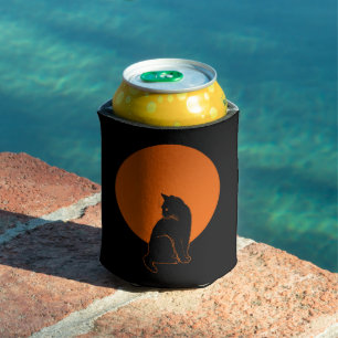 CAT IN MOONLIGHT CAN COOLER