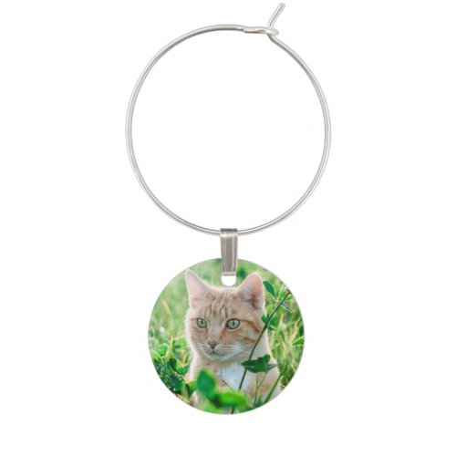 Cat in Nature Wine Glass Charm