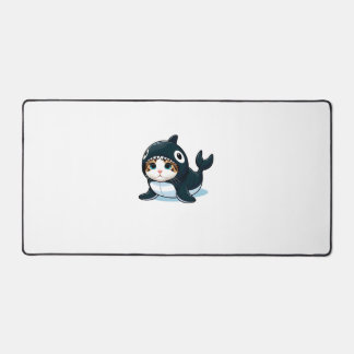 Cat in Orca Costume Desk Mat