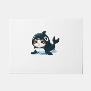 Cat in Orca Costume Doormat