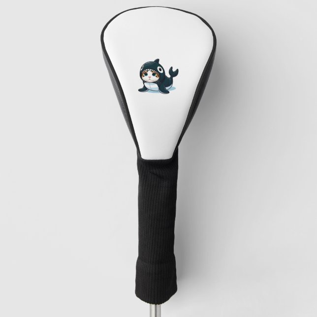 Cat in Orca Costume  Golf Head Cover (Front)