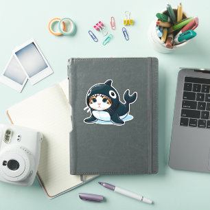 Cat in Orca Costume  Sticker