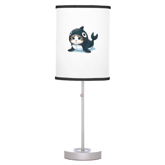 Cat in Orca Costume  Table Lamp (Front)