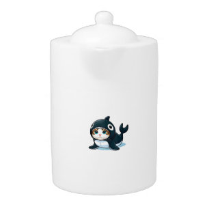 Cat in Orca Costume Tank Top Teapot