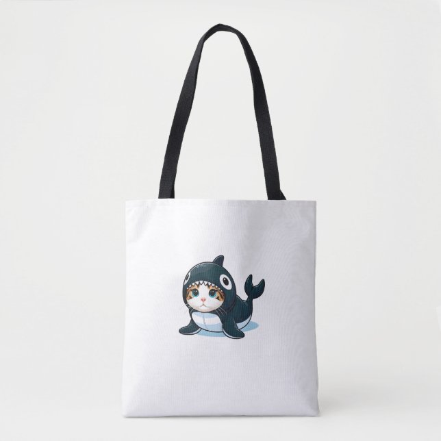 Cat in Orca Costume  Tote Bag (Front)