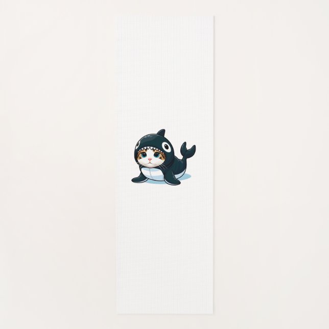 Cat in Orca Costume  Yoga Mat (Front)