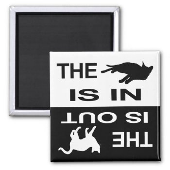 Cat In/out 2 Magnet by pixelholic at Zazzle