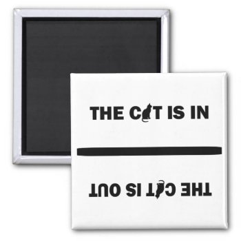 Cat In/out Magnet by pixelholic at Zazzle