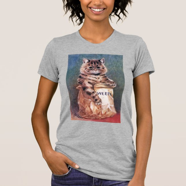 Cat in Paper Bag, Louis Wain T-Shirt (Front)