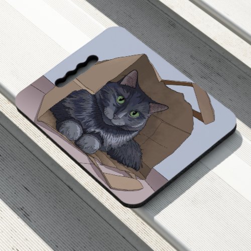 Cat in paper bag seat cushion