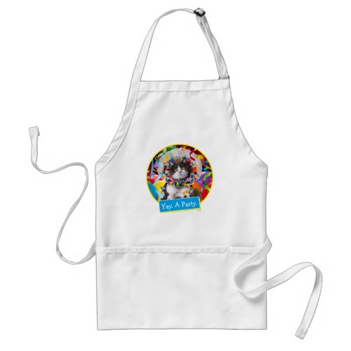 Cat In Party Cone Adult Apron