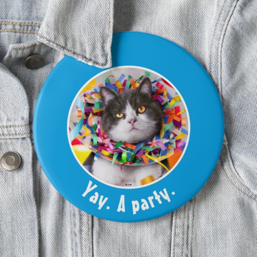 Cat In Party Cone Button