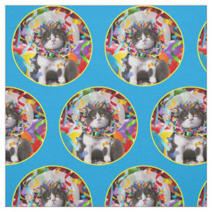 Cat In Party Cone Fabric