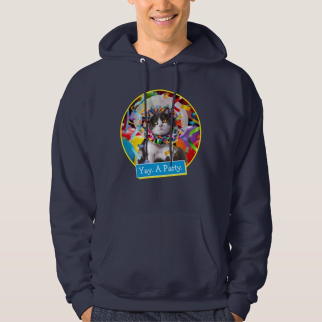 Cat In Party Cone Hoodie (Front)
