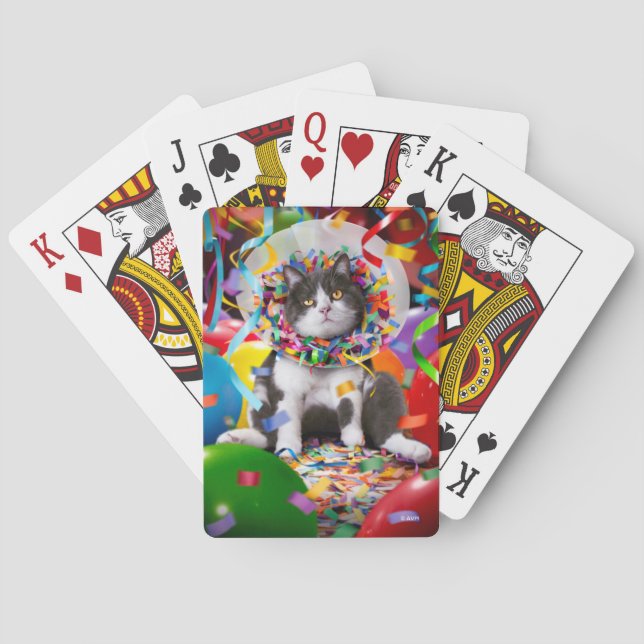 Cat In Party Cone Poker Cards (Back)
