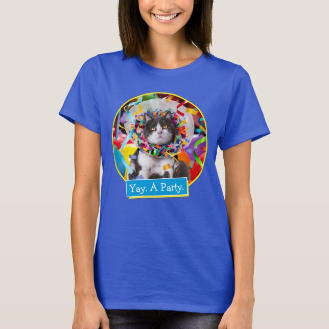 Cat In Party Cone T-Shirt (Front)