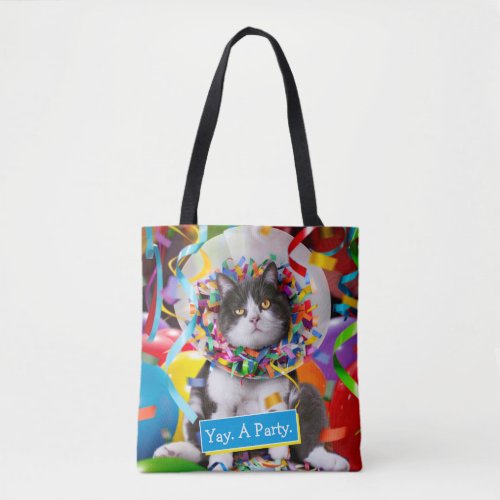 Cat In Party Cone Tote Bag