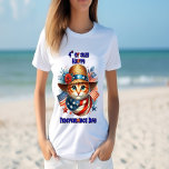 Cat in patriotic hat and scarf Independence Day T-Shirt