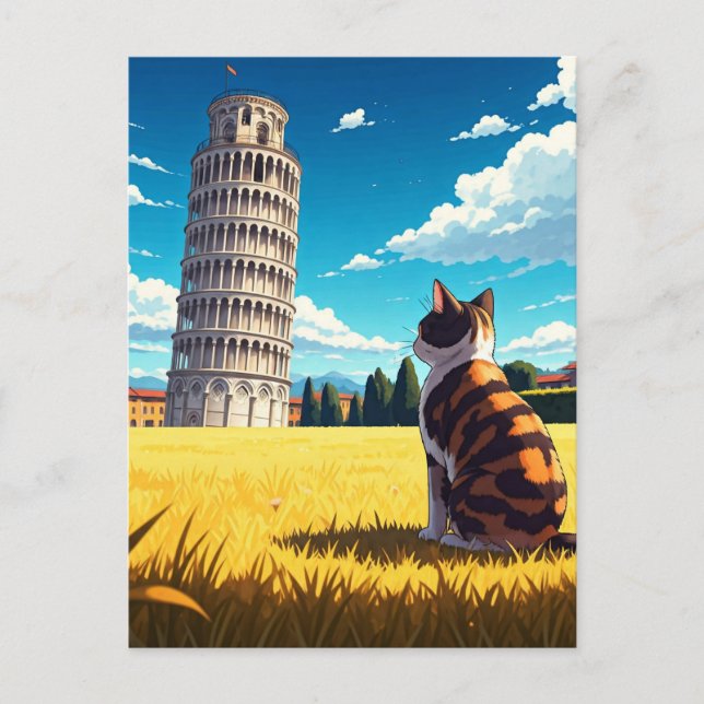 Cat in Pisa Italy Postcard (Front)