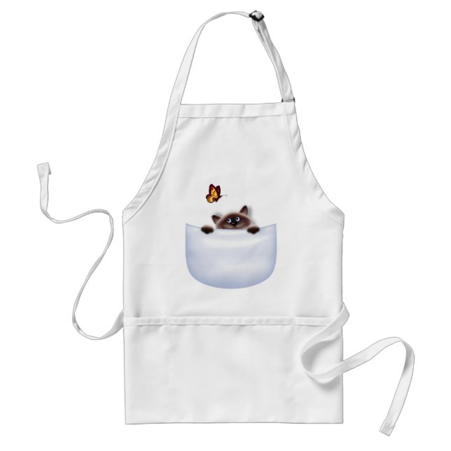Cat in Pocket Adult Apron (Front)