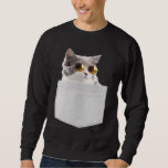 Cat In Pocket Coming Out Cute Cat Peeking In Pocke Sweatshirt