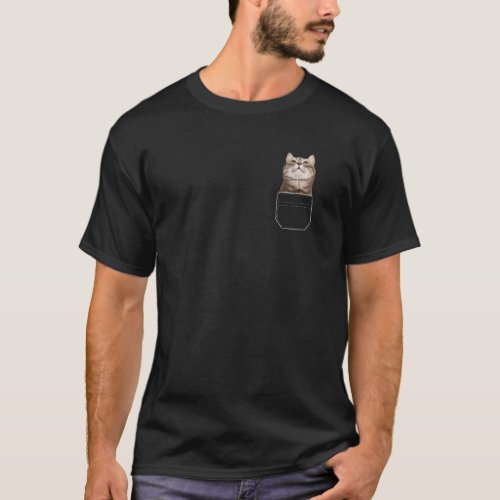 Cat in Pocket looking up to you T_Shirt