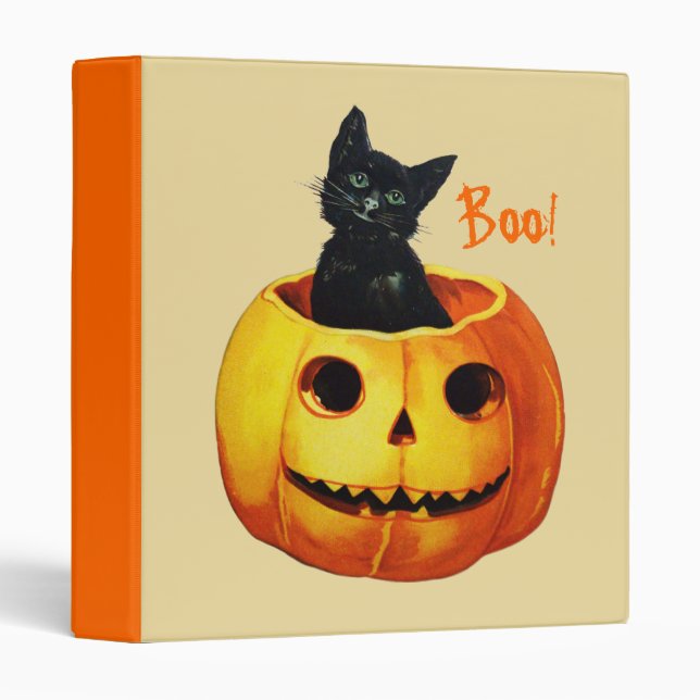 Cat in Pumpkin Halloween Binder (Front/Spine)