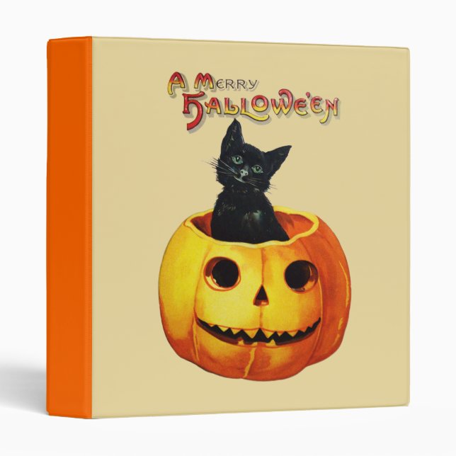 Cat in Pumpkin Halloween Binder (Front/Spine)