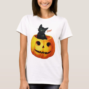 Cat in Pumpkin Halloween T-Shirt