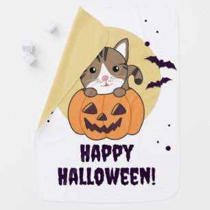 Cat In Pumpkin Sweet Cats Happy Halloween Baby Bla Blanket