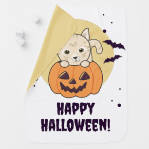 Cat In Pumpkin Sweet Cats Happy Halloween Baby Bla Blanket