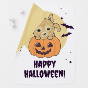 Cat In Pumpkin Sweet Cats Happy Halloween Baby Bla Blanket