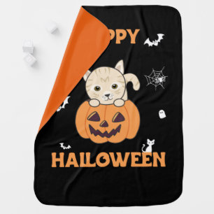 Cat In Pumpkin Sweet Cats Happy Halloween Baby Blanket