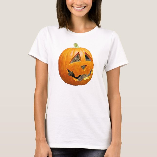 Cat in Pumpkin T-Shirt (Front)